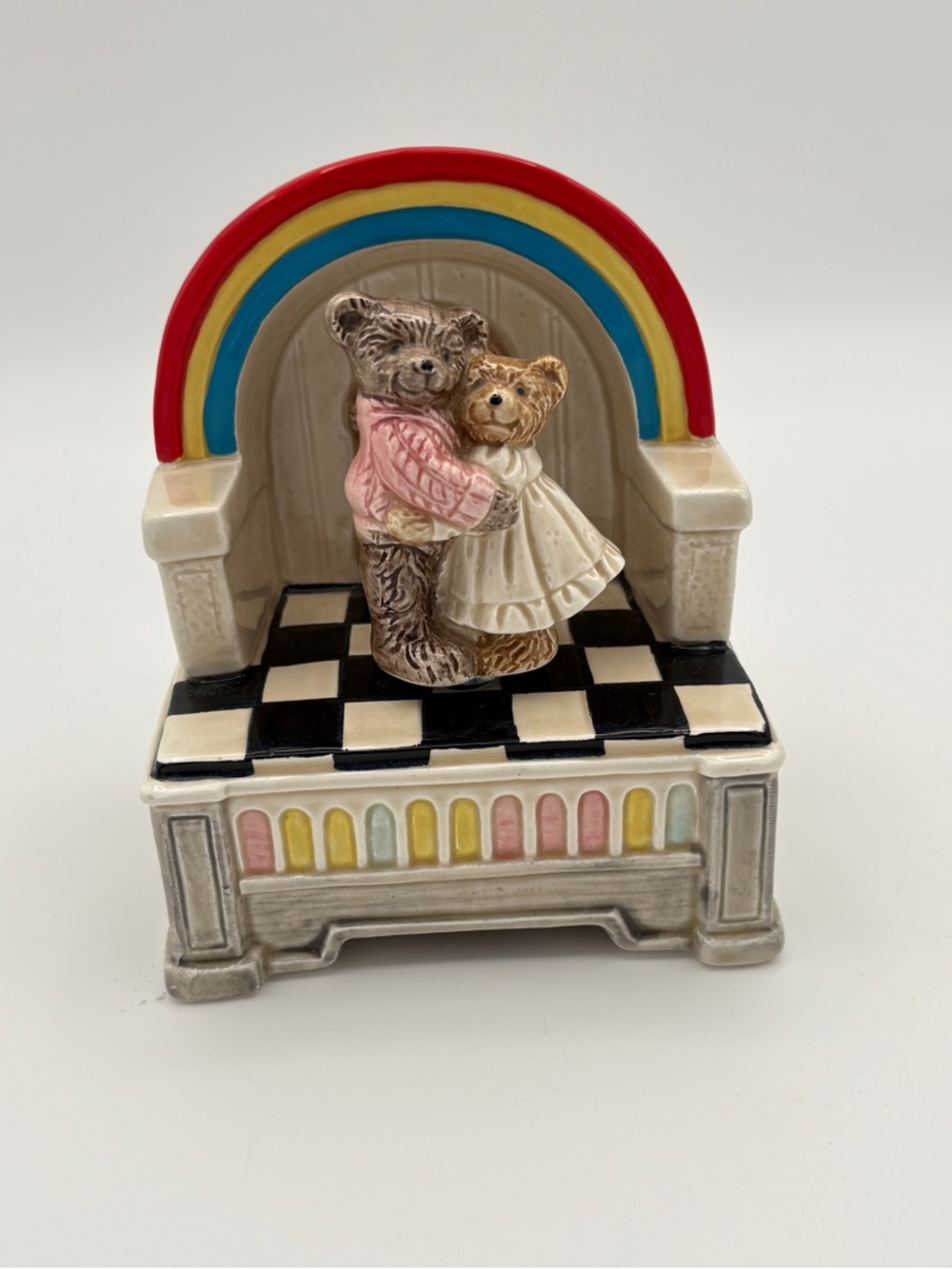 Vintage Otagiri Japan Teddy Bear Music Box Dancing Bears Diner